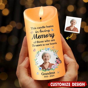 Burns In Loving Memory - Memorial Personalized LED Candle