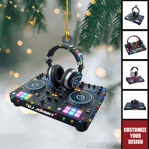 Personalized DJ Mixer with Headphones Christmas Ornament
