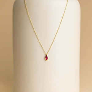 Personalized Leaf Birthstone Necklace - Gift For Mom Grandma