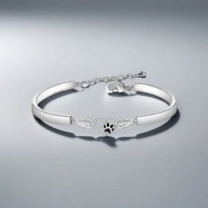 "Angel's Companion" Paw With Wings Memorial Bracelet