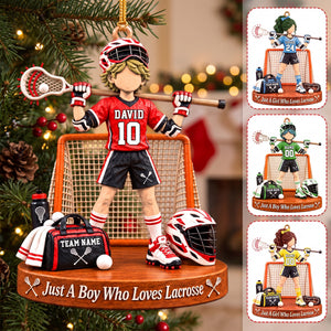 Personalized Just A Boy Who Loves Lacrosse Ornament - Gift For Lacrosse Lover