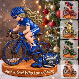 Personalized Just A Girl Boy Who Loves Cyclist Ornament, Player Cyclist Bike Ornament, Gift for Cyclist Bike Lover