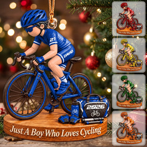 Personalized Just A Girl Boy Who Loves Cyclist Ornament, Player Cyclist Bike Ornament, Gift for Cyclist Bike Lover
