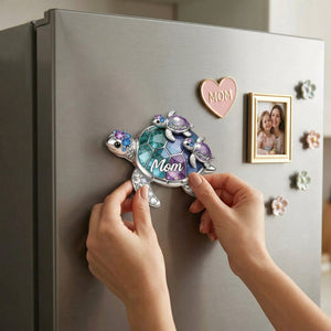 Personalized Grandma/Mom shaped Turtle Fridge Magnet-Gift For Mom and Grandma