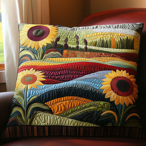Country Sunflower Dreams Quilted Pillow Case
