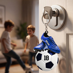 Personalized Soccer/Football Keychain- Gift for Soccer/Football Lovers