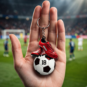 Personalized Soccer/Football Keychain- Gift for Soccer/Football Lovers