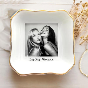 Personalized Bestie Photo Jewelry Dish - Gifts for Best Friend, Birthday Gifts For Bestie