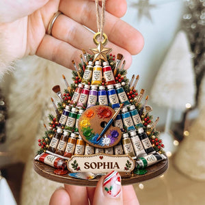 Personalized Artist Christmas Ornament, Painter Keepsake, Art Teacher Gift, Paint Lover and Creative Holiday Tree Decor