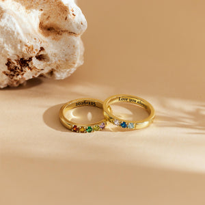 Personalized Birthstone Ring, Dainty Stackable Ring, Jewelry Gift for Mom