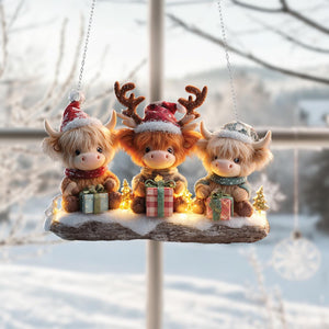 Highland Cow Winddow Suncather Ornament
