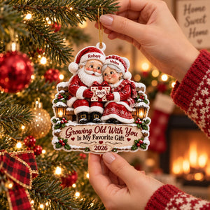 Personalized Santa Mrs Claus Couples Christmas Ornament