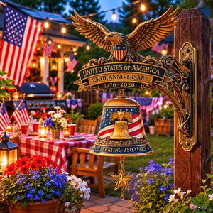 USA 250th Anniversary Door Bell, Patriotic Eagle Resin Doorbell
