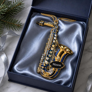 Personalized Saxophone Christmas Ornament, Acrylic Instrument Hanging Decoration
