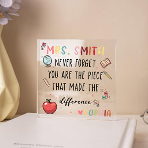 Thank You Teachers - Personalized Acrylic Plaque - Teacher Appreciation Gift
