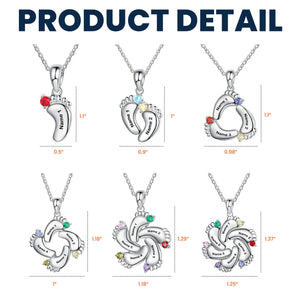Mom Gifts First Mom New Mom To Be Mom Gifts - Personalized Baby Feet Necklace With Birthstone