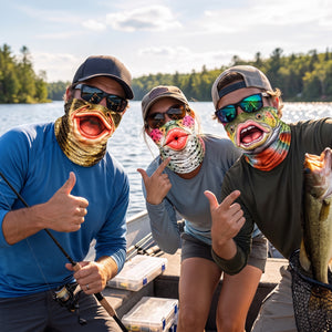 Funny Fish Face Neck Gaiter - Personalized Gifts for Fishing Lovers