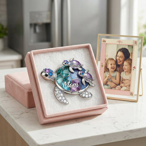 Personalized Grandma/Mom shaped Turtle Fridge Magnet-Gift For Mom and Grandma