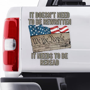 We The People US Flag Car Window Decal Sticker