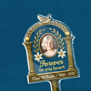 Carried In My Heart - Memorial Personalized Acrylic Garden Stake - Sympathy Gift For Family Members
