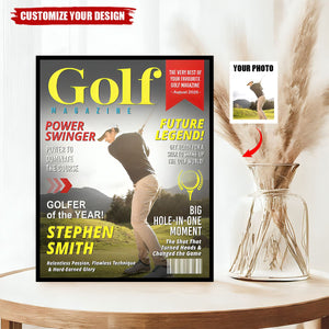 Personalized Golf Magazine Cover Poster - Unique Gift for Golf Lovers