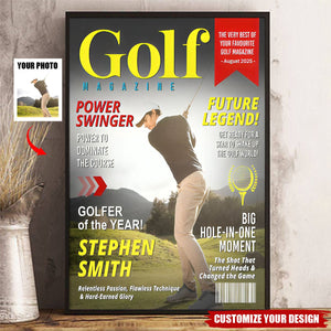 Personalized Golf Magazine Cover Poster - Unique Gift for Golf Lovers
