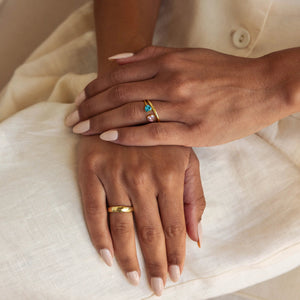 Forever Link Double Heart Personalized Birthstone Ring - Gift for Her, Wife, Mom, Daughter