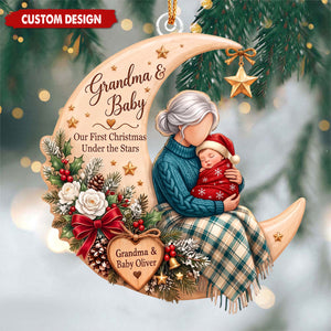 Personalized Grandma Baby Acrylic Ornament, Grandmother Gift for New Baby