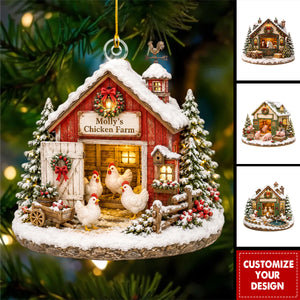 Personalized Farm Ornament, Farmer Christmas Gift, Farmhouse Decor
