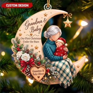Personalized Grandma Baby Acrylic Ornament, Grandmother Gift for New Baby