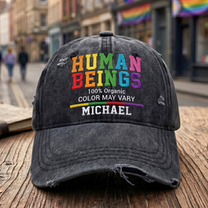 Human Beings 100% Organic - Personalized Cap