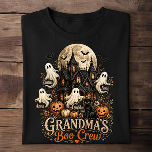 Personalized Classic Tee, Grandma's Boo Crew Haunted House Halloween, Unique Gift for Grandma