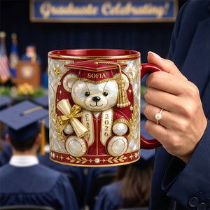 Lovely Bear - Celebrate Graduation Accent Mug - Personalized Gifts For Graduates