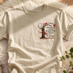Memorial Tree Butterflies Cardinals Hummingbirds - Personalized Shirt - Remembrance Gift
