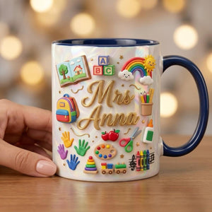 Personalized Teacher School Supplies Mug - Gift For Kindergarten Educator