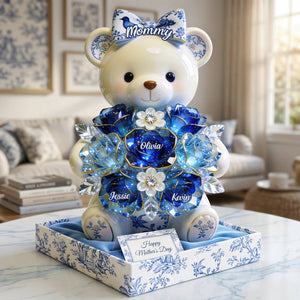 Sweet Bear Toile de Jouy Acrylic Plaque - Personalized Gifts For Mom