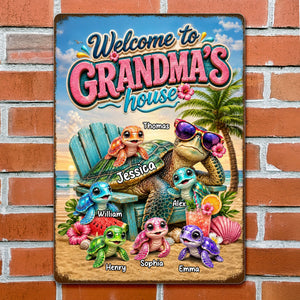 Welcome To Grandma's House, Personalized Metal Sign, Gift For Grandma