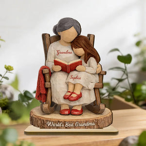 Personalized World's Best Grandma 2-Layered Wooden Plaque - Gift For Mom, Grandma
