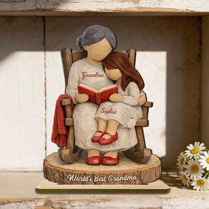 Personalized World's Best Grandma 2-Layered Wooden Plaque - Gift For Mom, Grandma