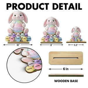 Personalized Easter Bunny 2-Layered Wooden Plaque - Gift For Grandma