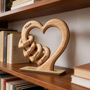 Personalized Heart Wooden Plaque - Gift For Mom Wife