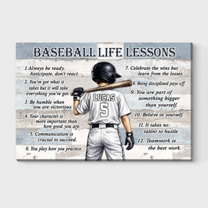 Personalized Baseball & Softball Life Lessons Poster - Gift for Sports Families
