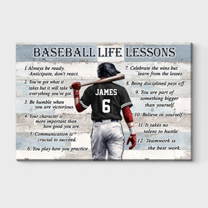 Personalized Baseball & Softball Life Lessons Poster - Gift for Sports Families