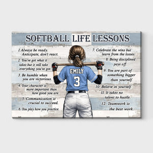 Personalized Baseball & Softball Life Lessons Poster - Gift for Sports Families