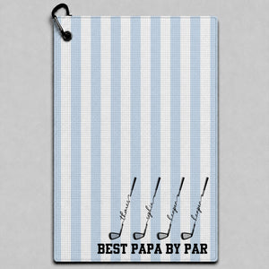 Custom Waffle Weave Golf Towel with Golf Club Design, Creative Father's Day Gift for Papa's Golf Bag