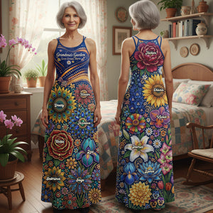 Grandma Garden Suspender Maxi Dress - Personalized Gifts For Grandmas