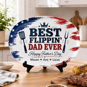 Personalized Best Dad Grilling Plate-Gift For Dad