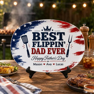 Personalized Best Dad Grilling Plate-Gift For Dad