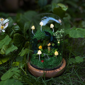 Cute Mushroom Wreath Lamp Crystal Handmade Night Light