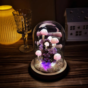 Purple Handmade Mushroom Night Light